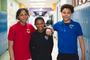 Middle Schoolers Standing in the Hallway