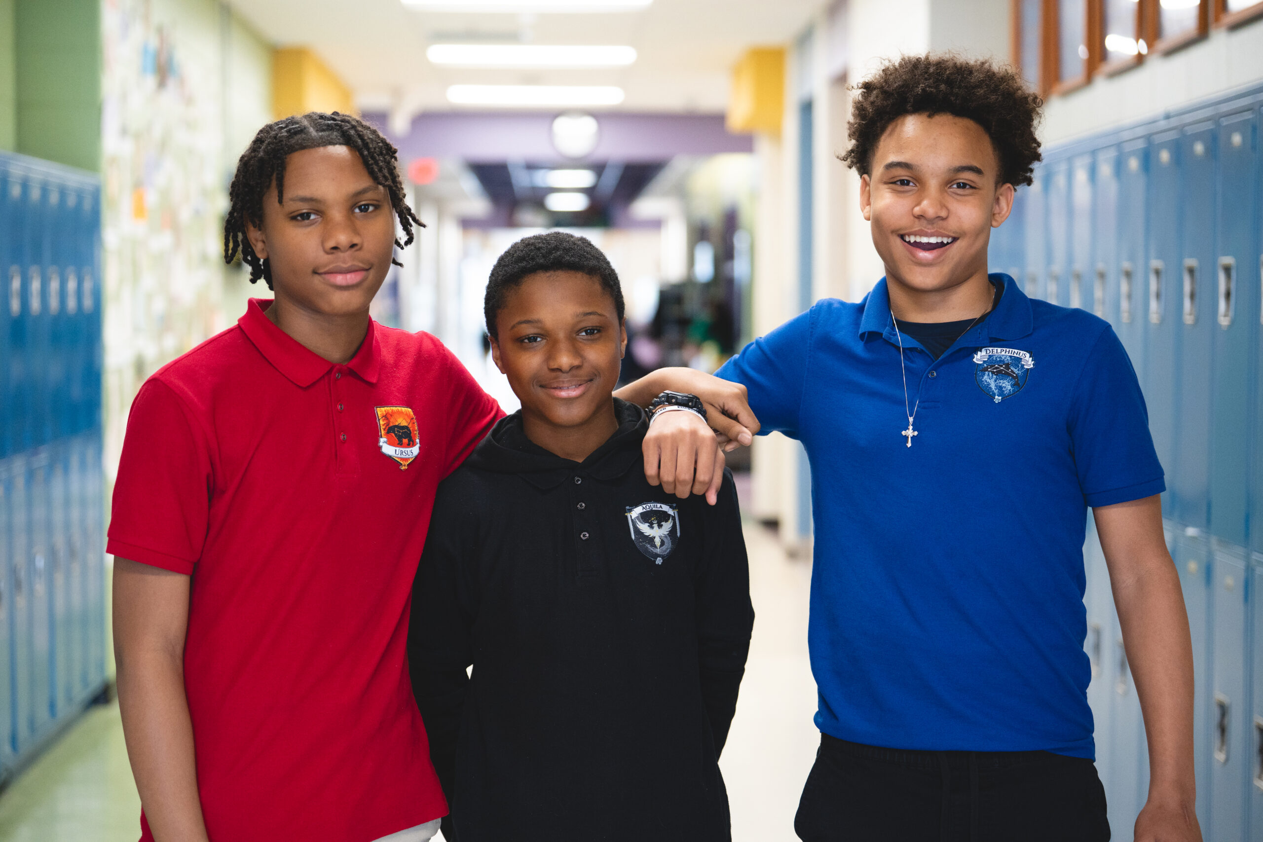 Middle Schoolers Standing in the Hallway