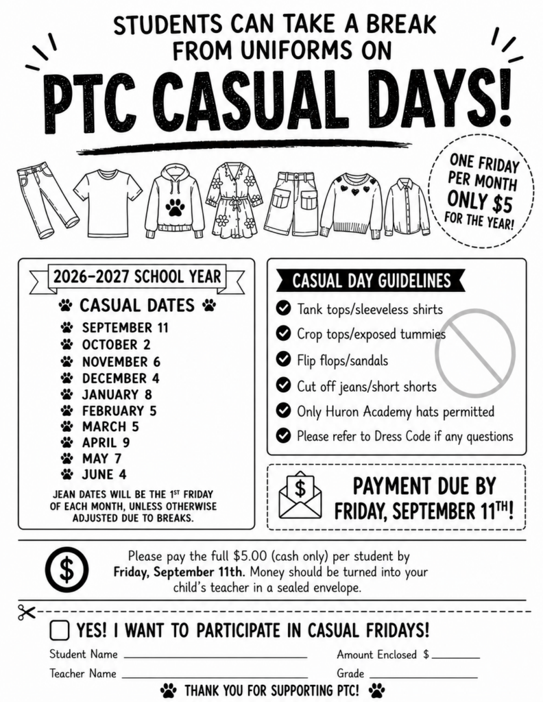 PTC Casual Day Fridays Information